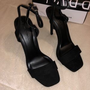 Black suede heels